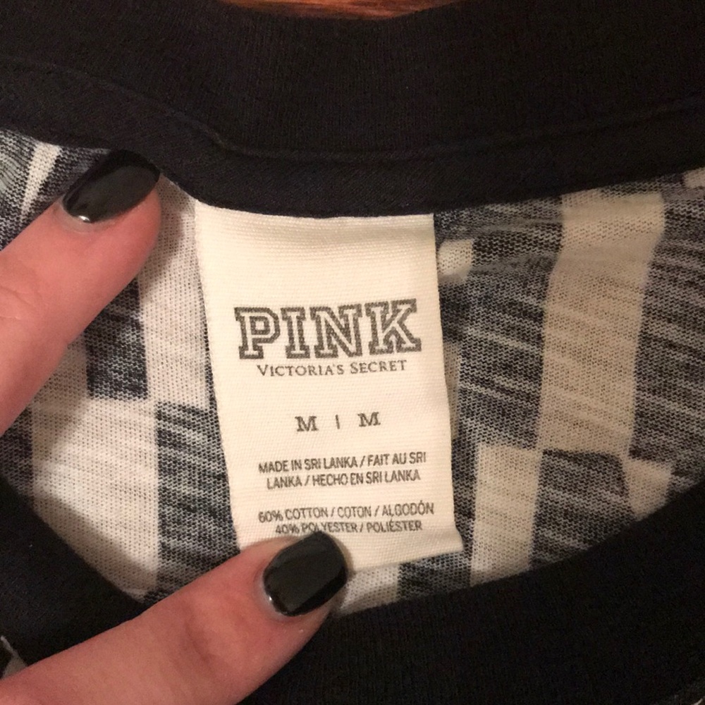 black & white PINK victoria’s secret long sleeve - Picture 2 of 2